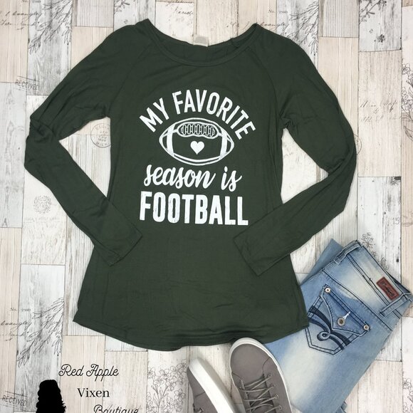 My Favorite Season is Football Long Sleeve T-shirt Size Large - Picture 1 of 1